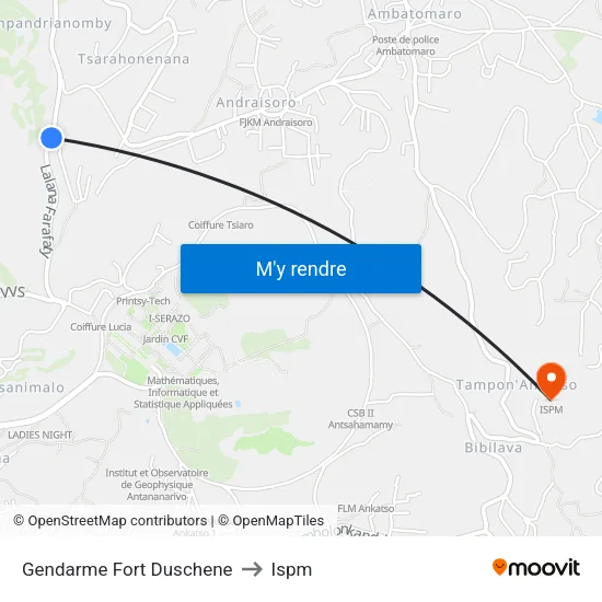 Gendarme Fort Duschene to Ispm map