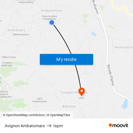 Avignon Ambatomaro to Ispm map