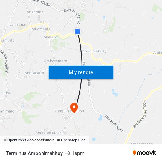 Terminus Ambohimahitsy to Ispm map