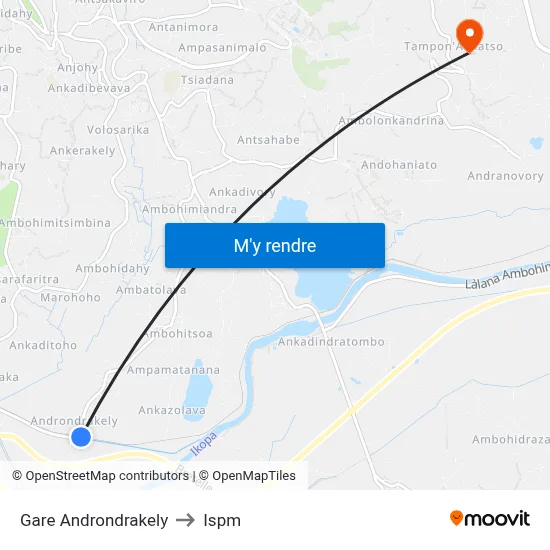 Gare Androndrakely to Ispm map
