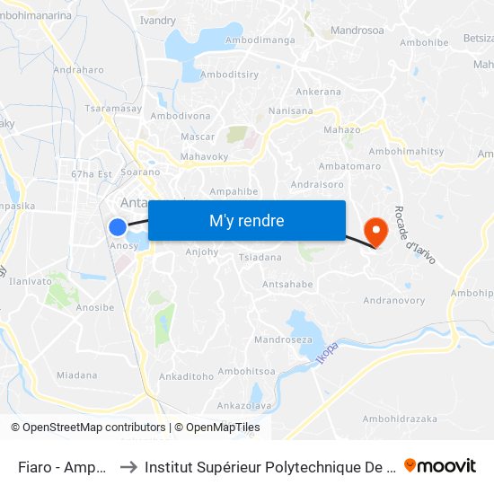 Fiaro - Ampefiloha to Institut Supérieur Polytechnique De Madagascar map