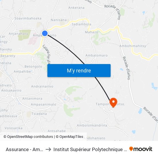 Assurance - Ampasapito to Institut Supérieur Polytechnique De Madagascar map