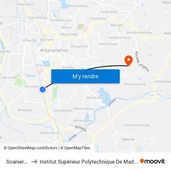 Soanierana to Institut Supérieur Polytechnique De Madagascar map