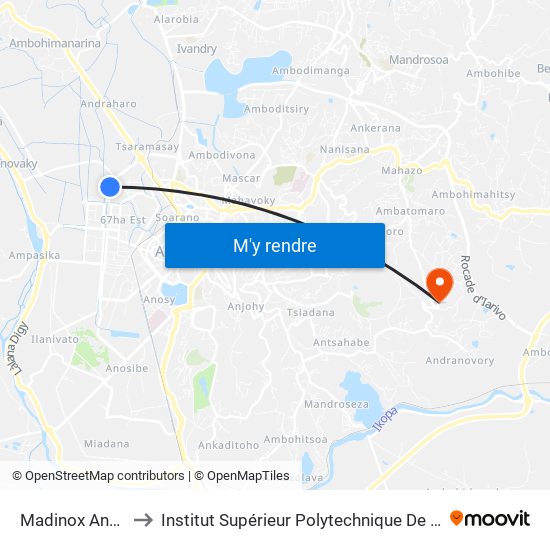 Madinox Ankasina to Institut Supérieur Polytechnique De Madagascar map