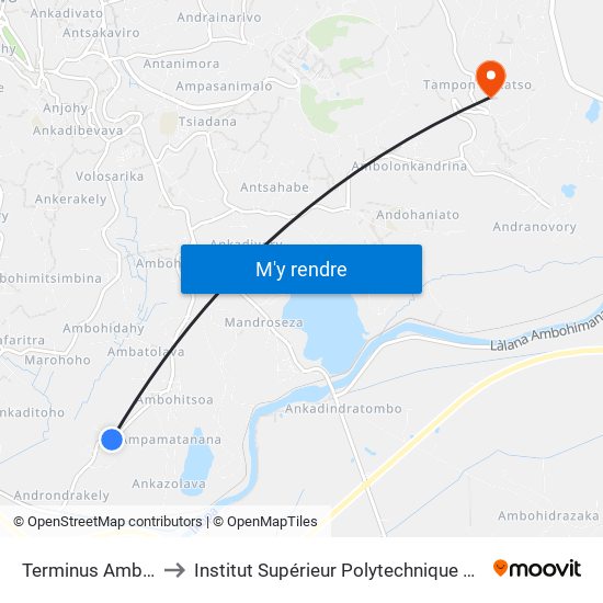 Terminus Ambohitsoa to Institut Supérieur Polytechnique De Madagascar map