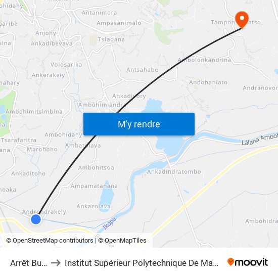 Arrêt Bus 5 to Institut Supérieur Polytechnique De Madagascar map