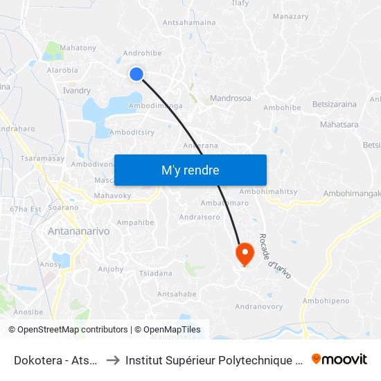 Dokotera - Atsonjombe to Institut Supérieur Polytechnique De Madagascar map