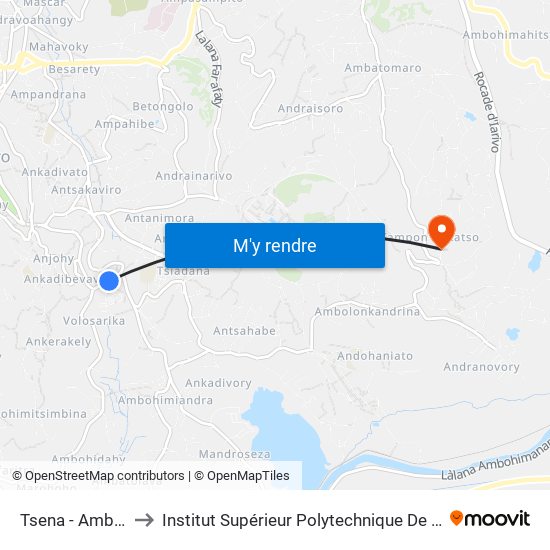 Tsena - Ambanidia to Institut Supérieur Polytechnique De Madagascar map