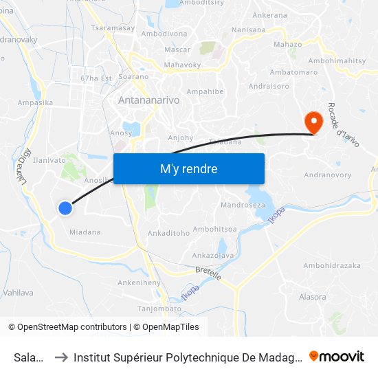 Salama to Institut Supérieur Polytechnique De Madagascar map