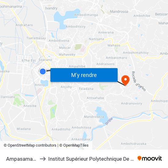 Ampasamadinika to Institut Supérieur Polytechnique De Madagascar map