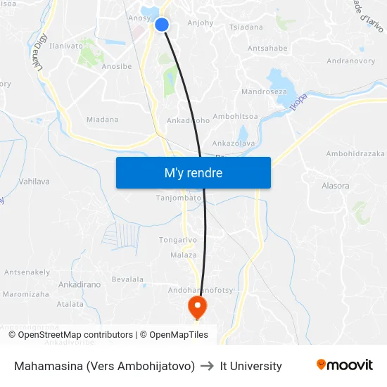 Mahamasina (Vers Ambohijatovo) to It University map