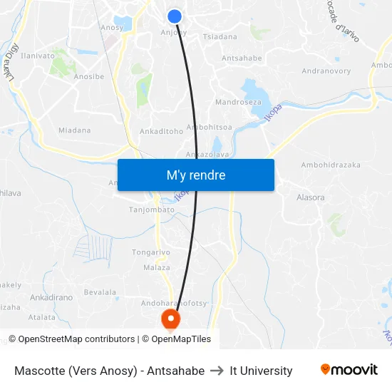 Mascotte (Vers Anosy) - Antsahabe to It University map