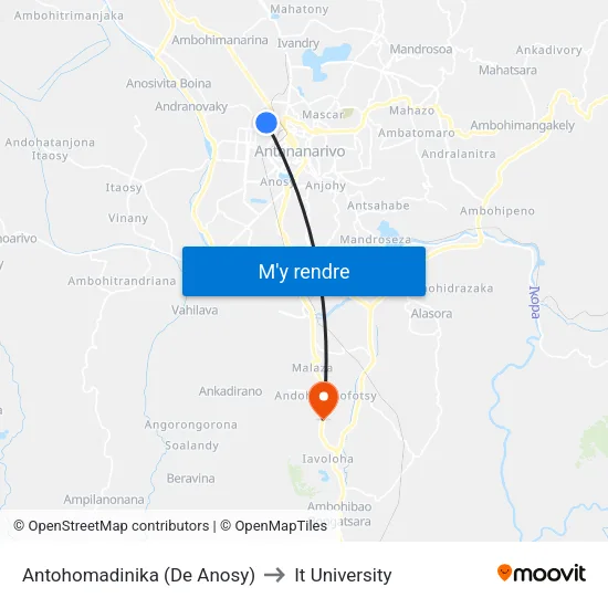 Antohomadinika (De Anosy) to It University map