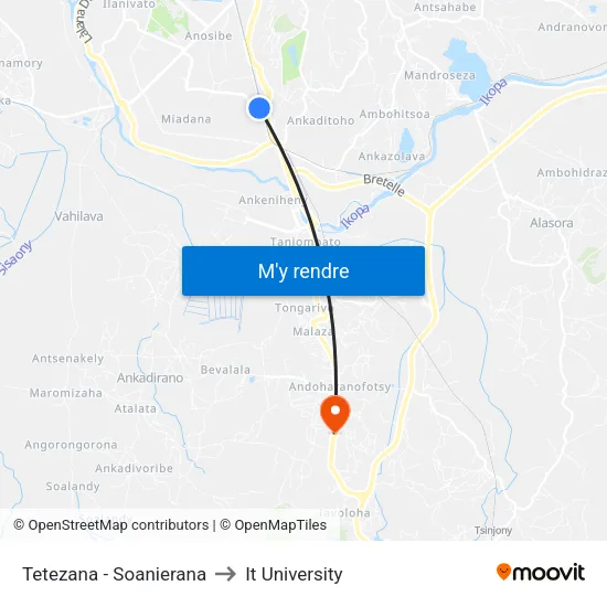 Tetezana - Soanierana to It University map