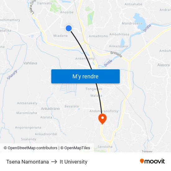 Tsena Namontana to It University map