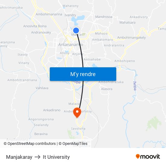 Manjakaray to It University map