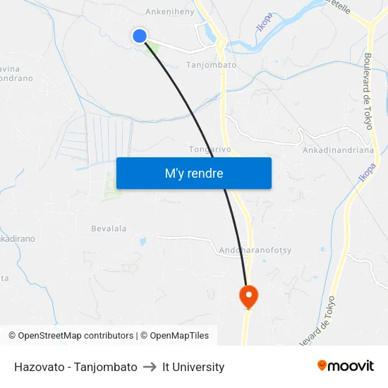 Hazovato - Tanjombato to It University map