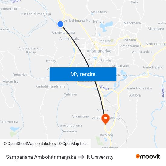 Sampanana Ambohitrimanjaka to It University map