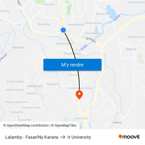 Lalamby - Fasan'Ny Karana to It University map