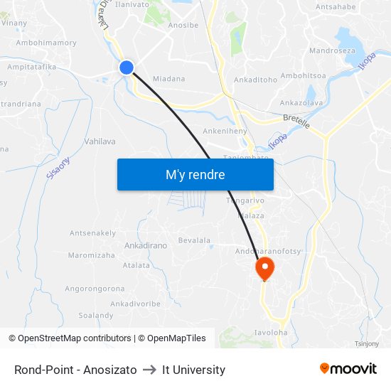 Rond-Point - Anosizato to It University map