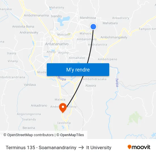 Terminus 135 - Soamanandrariny to It University map