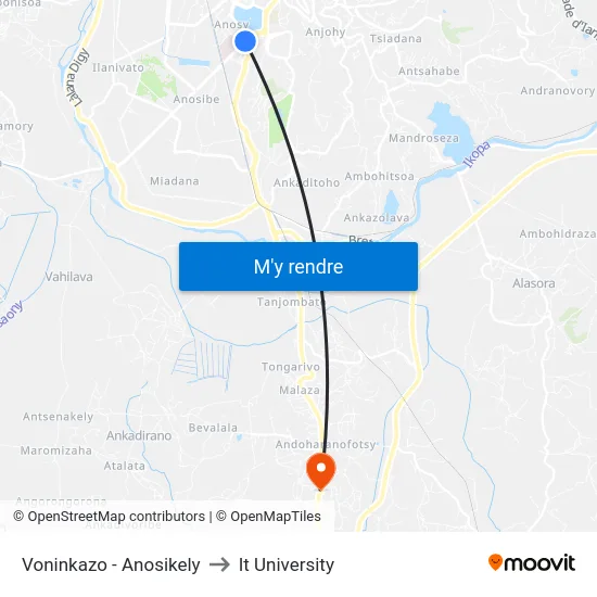 Voninkazo - Anosikely to It University map