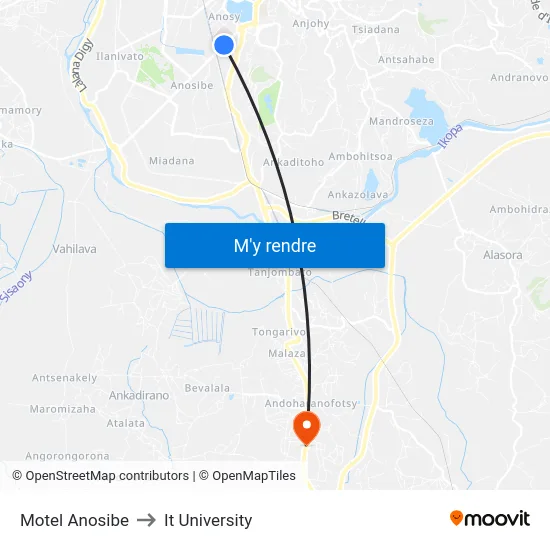 Motel Anosibe to It University map