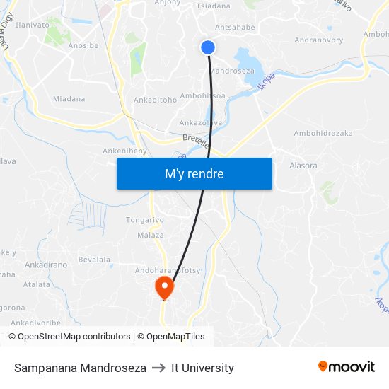 Sampanana Mandroseza to It University map