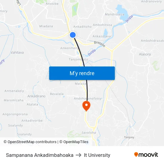 Sampanana Ankadimbahoaka to It University map