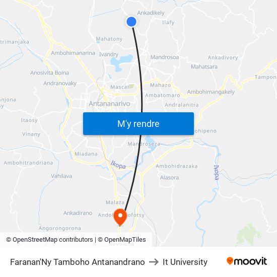 Faranan'Ny Tamboho Antanandrano to It University map