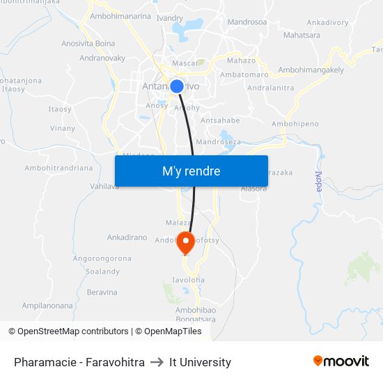 Pharamacie - Faravohitra to It University map