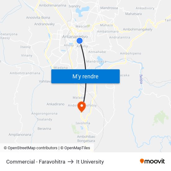 Commercial - Faravohitra to It University map