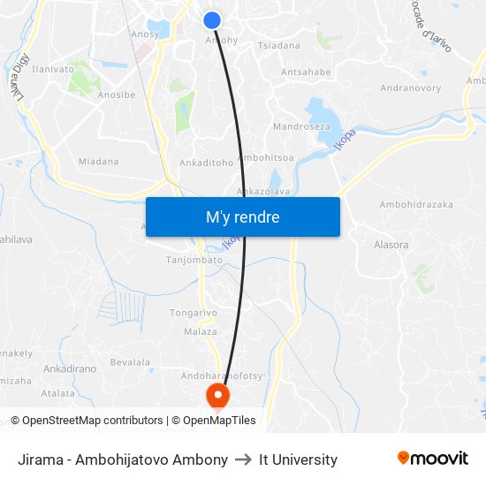 Jirama - Ambohijatovo Ambony to It University map