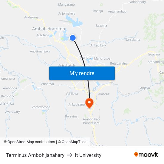 Terminus Ambohijanahary to It University map