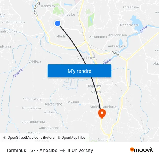 Terminus 157 - Anosibe to It University map