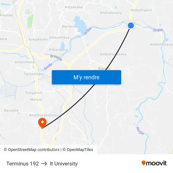 Terminus 192 to It University map