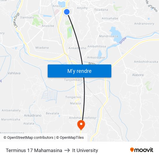 Terminus 17 Mahamasina to It University map