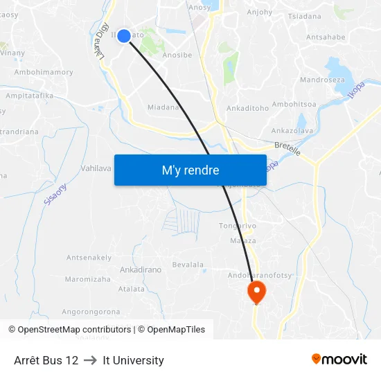 Arrêt Bus 12 to It University map