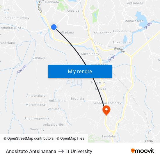 Anosizato Antsinanana to It University map