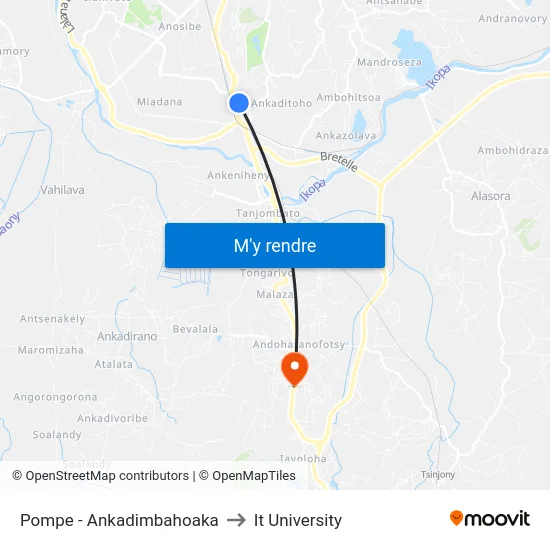 Pompe - Ankadimbahoaka to It University map