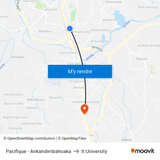 Pacifique - Ankandimbahoaka to It University map