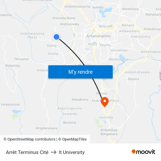 Arrêt Terminus Cité to It University map