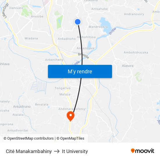 Cité Manakambahiny to It University map