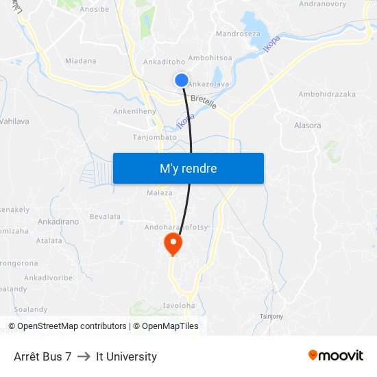 Arrêt Bus 7 to It University map