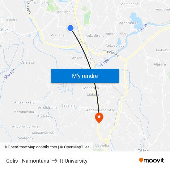 Colis - Namontana to It University map