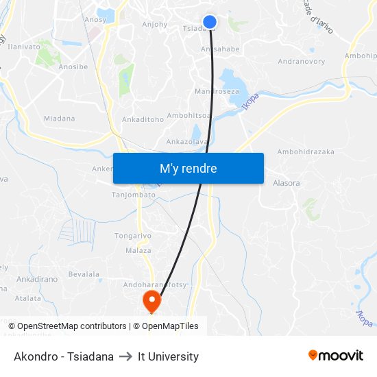 Akondro - Tsiadana to It University map