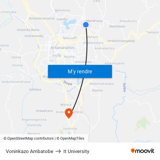 Voninkazo Ambatobe to It University map