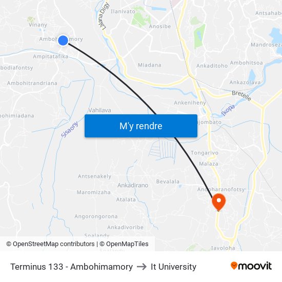 Terminus 133 - Ambohimamory to It University map