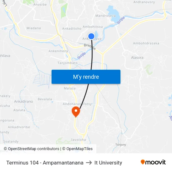 Terminus 104 - Ampamantanana to It University map