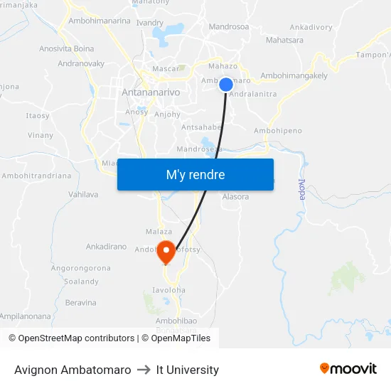 Avignon Ambatomaro to It University map